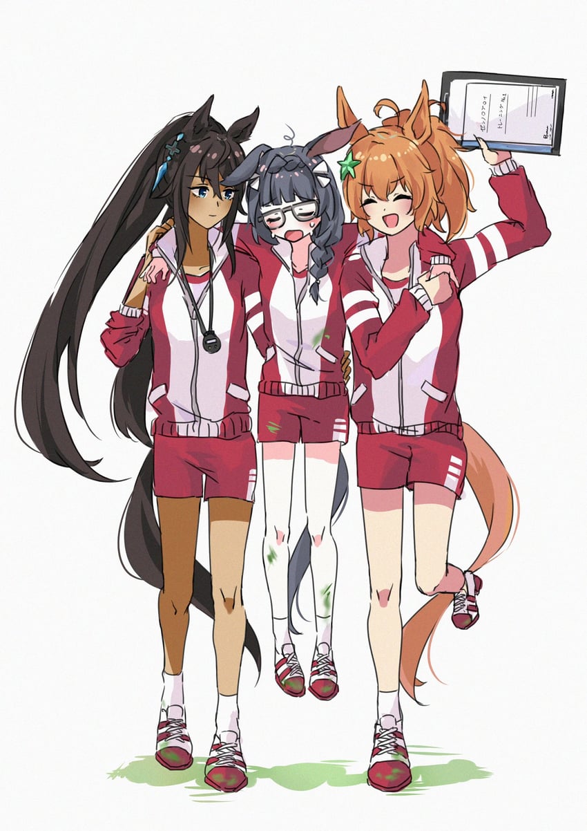 taiki shuttle, symboli kris s, and zenno rob roy (umamusume) drawn by morizu929