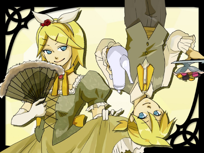kagamine rin, kagamine len, riliane lucifen d'autriche, and allen avadonia (vocaloid and 2 more) drawn by 87_(ena)