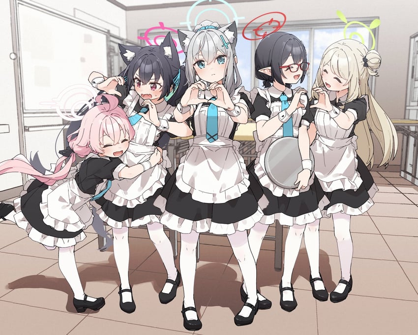 shiroko, hoshino, nonomi, serika, and ayane (blue archive) drawn by yukie_(kusaka_shi)