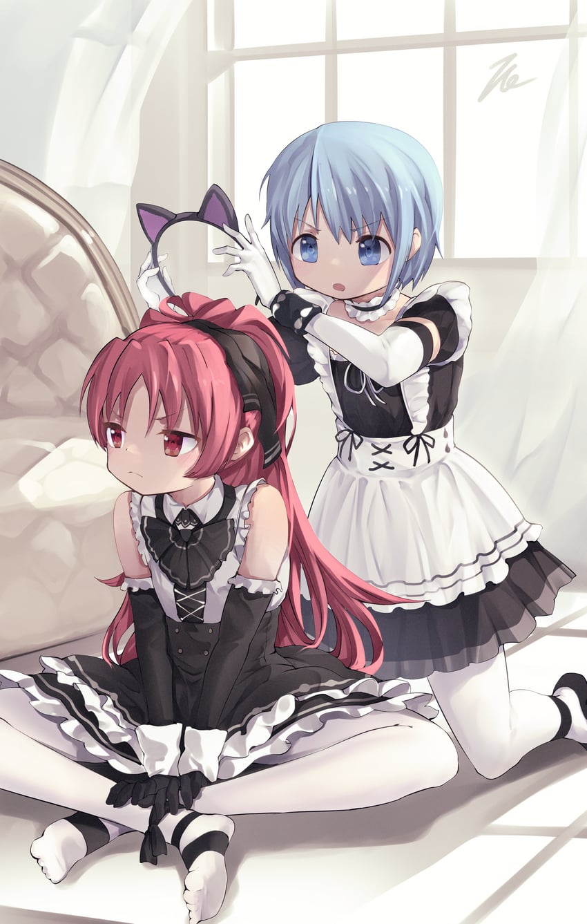 miki sayaka and sakura kyoko (mahou shoujo madoka magica) drawn by taka.yana