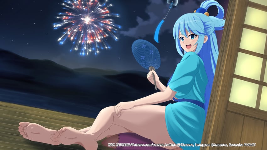 aqua (kono subarashii sekai ni shukufuku wo!) drawn by zorzero