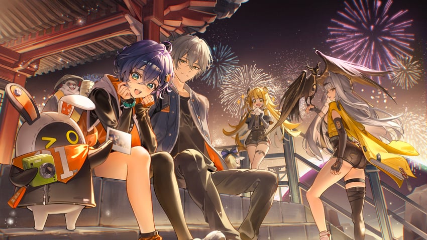 belle, wise, eous, yixuan, ju fufu, and 1 more (zenless zone zero) drawn by rity