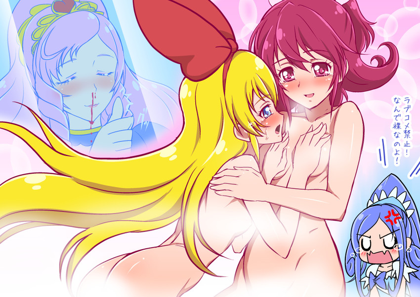 hishikawa rikka, aida mana, regina, cure diamond, and marie ange (precure and 1 more) drawn by katou_techu