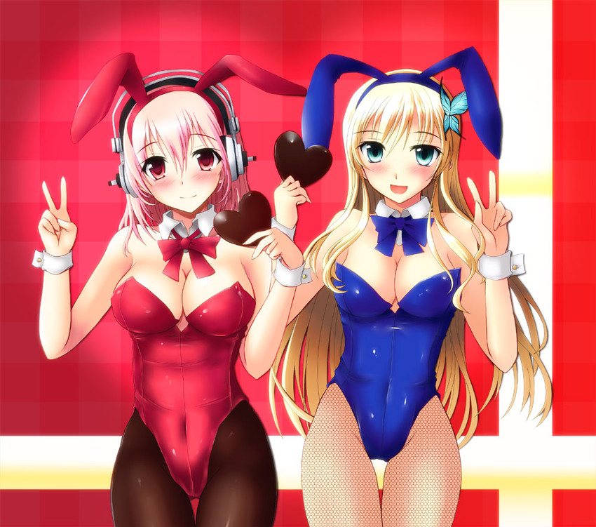 super sonico and kashiwazaki sena (nitroplus and 1 more) drawn by yumi_(careca398)