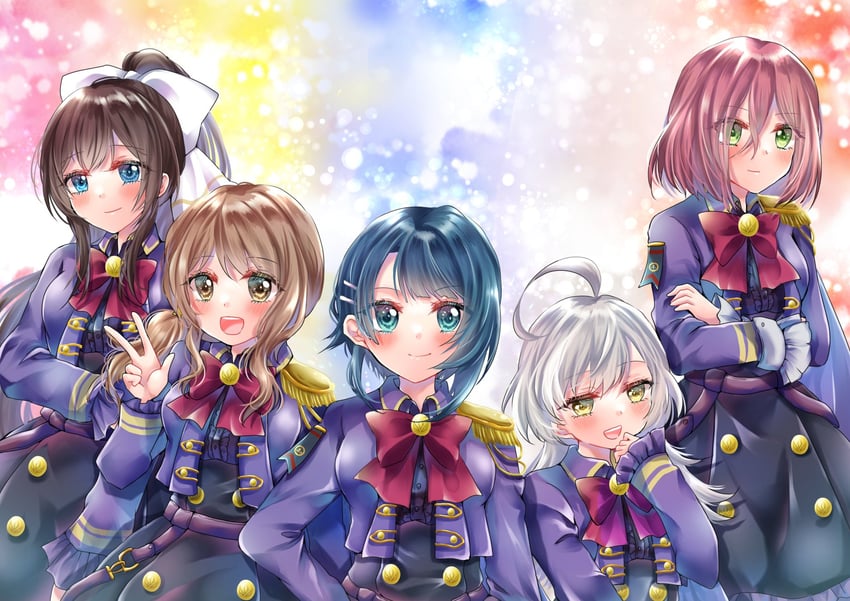 aizawa kazuha, sasaki ran, serizawa chikaru, iijima renka, and hatsukano yo (assault lily) drawn by thrylos_su