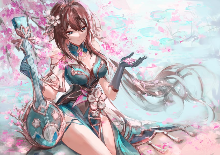 ruan mei (honkai and 1 more) drawn by meowmeowgirl