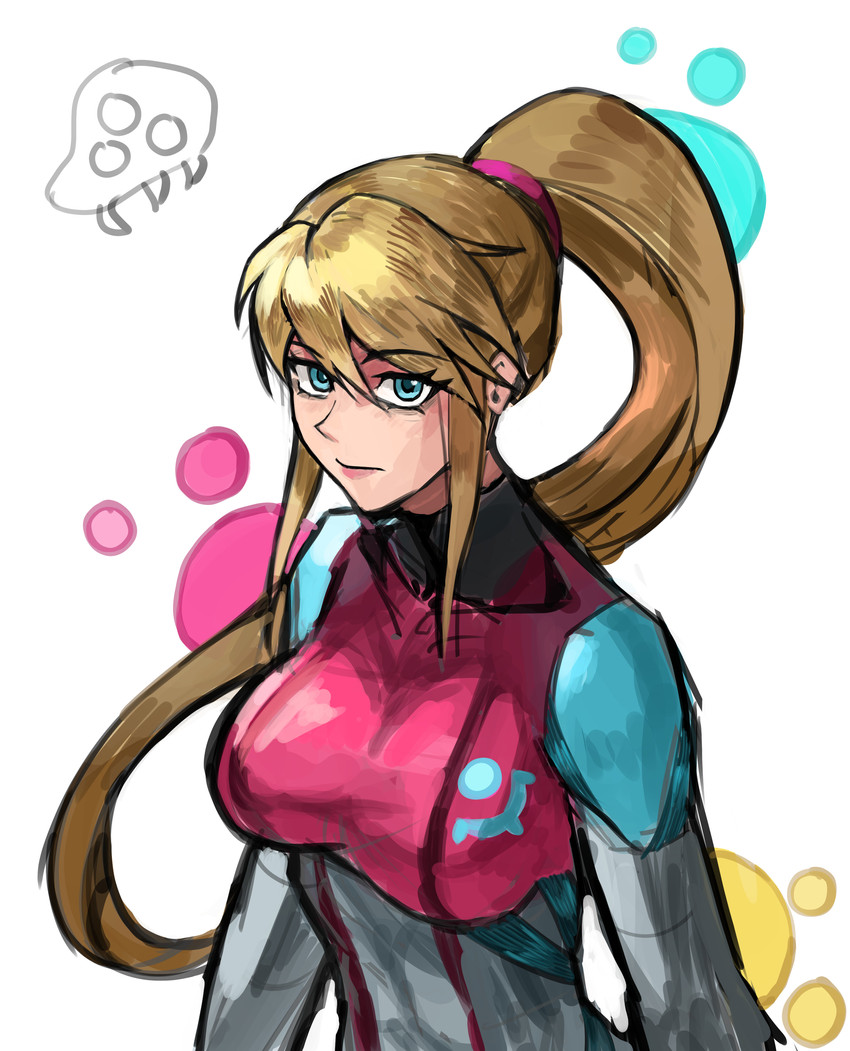 samus aran, metroid, and metroid larva (metroid and 1 more) drawn by saiykik