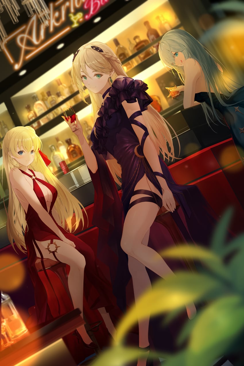 agnes claudel, shizuna rem misurugi, and elaine auclair (eiyuu densetsu and 2 more) drawn by lancefate