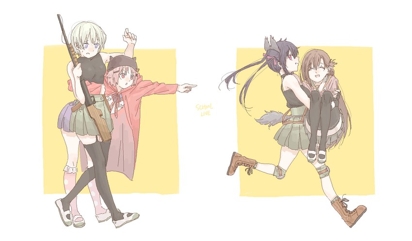 ebisuzawa kurumi, takeya yuki, wakasa yuuri, and naoki miki (gakkou gurashi!) drawn by ahn