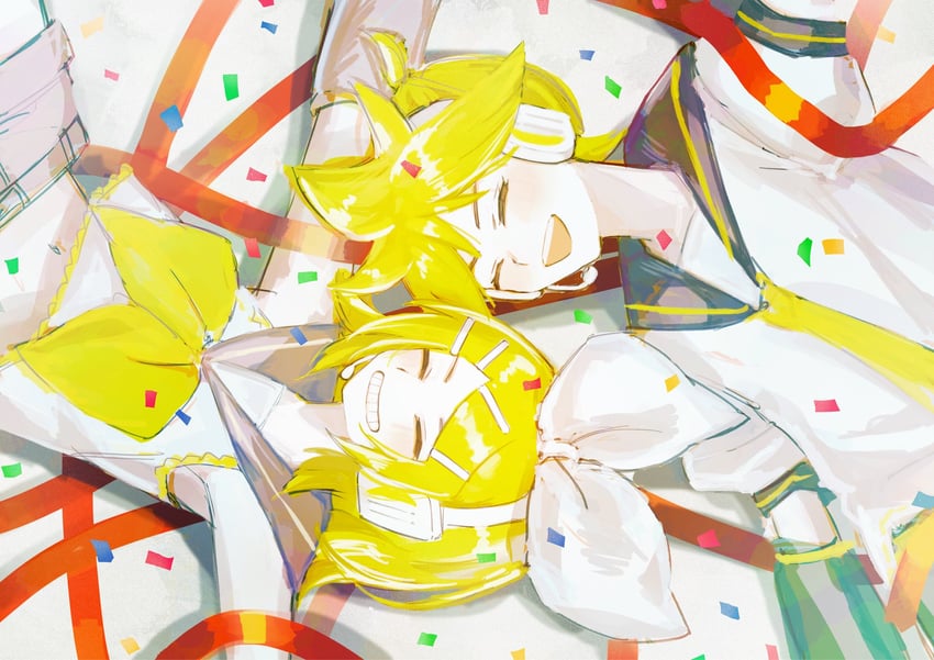 kagamine rin and kagamine len (vocaloid) drawn by shimeji_(user_fkzg7225)