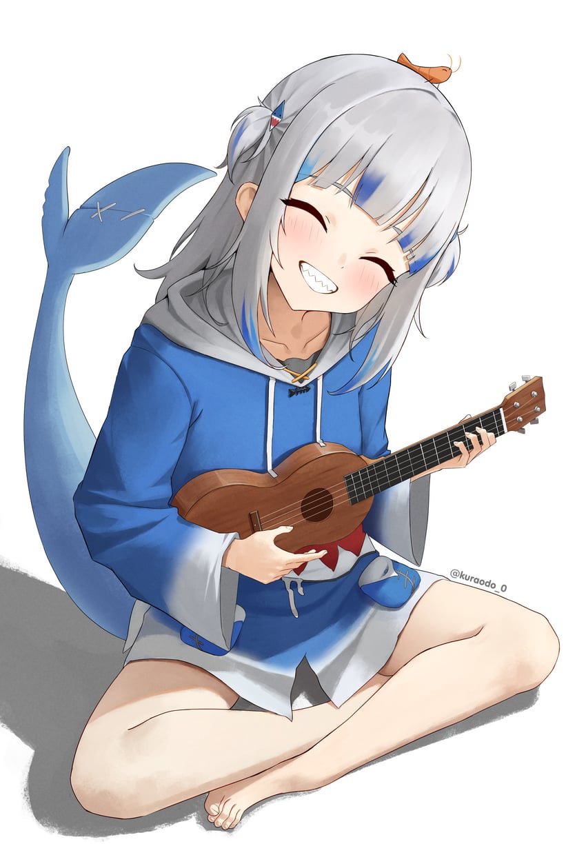 gawr gura and ebi-chan (hololive and 1 more) drawn by kuraodo_0