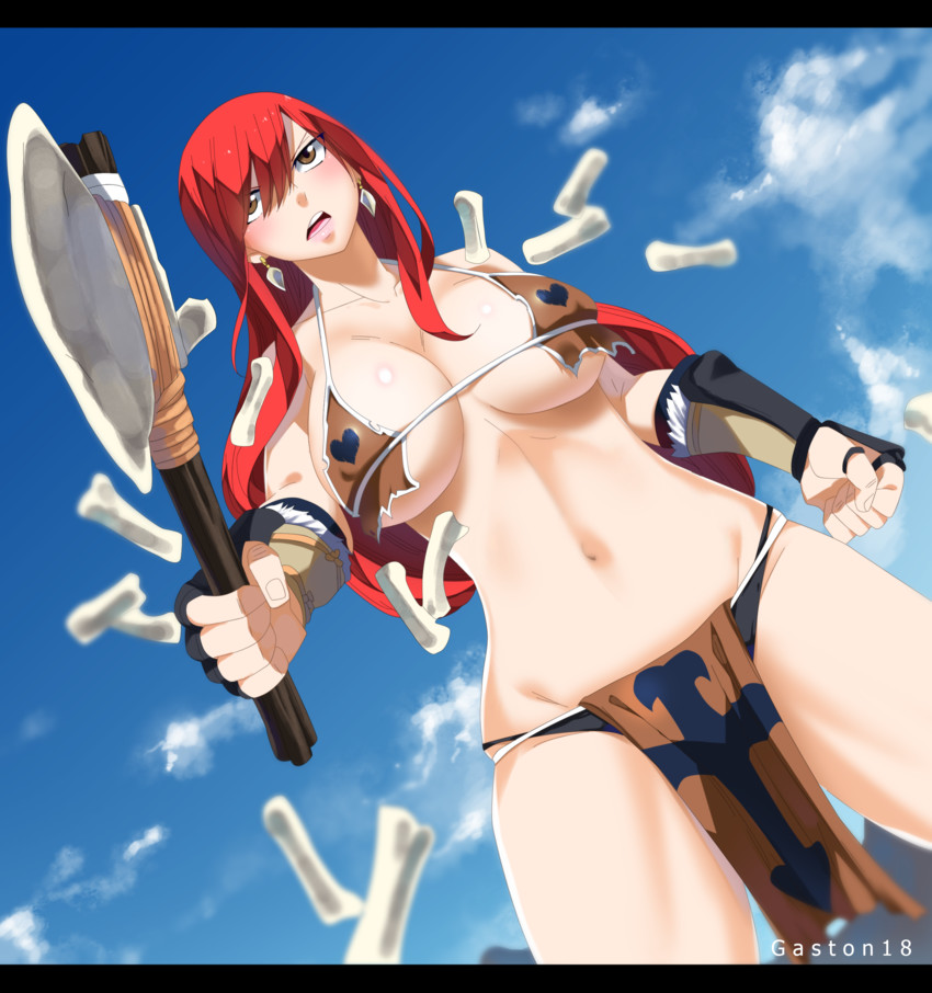 erza scarlet (fairy tail) drawn by gaston18 and mashima_hiro