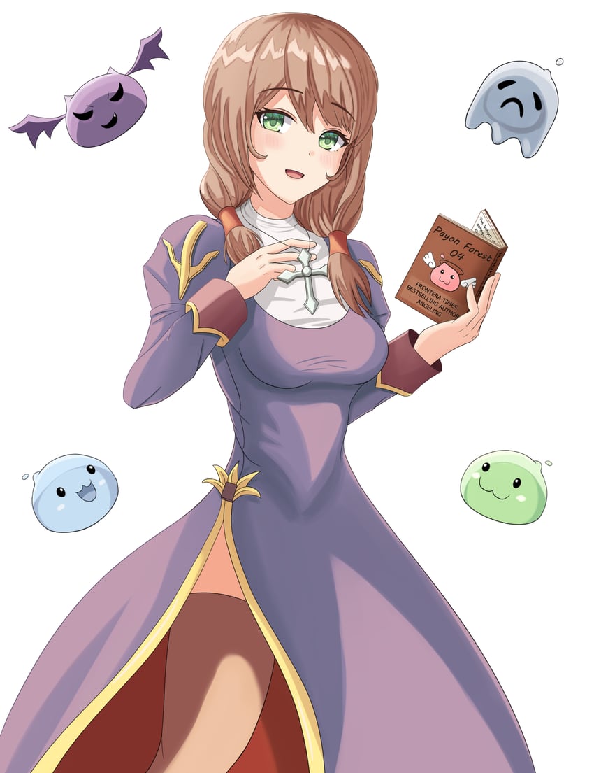 priest, poporing, angeling, marin, deviling, and 1 more (ragnarok online) drawn by fibox-art