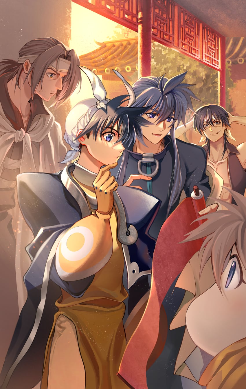 taikoubou, youzen, suupuushan, kou tenka, and kou hiko (houshin engi) drawn by rik_haru