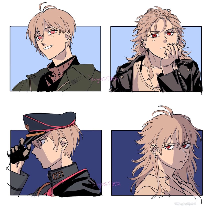 aohitsugi samatoki and aohitsugi nemu (hypnosis mic) drawn by urata_(kogasitata)