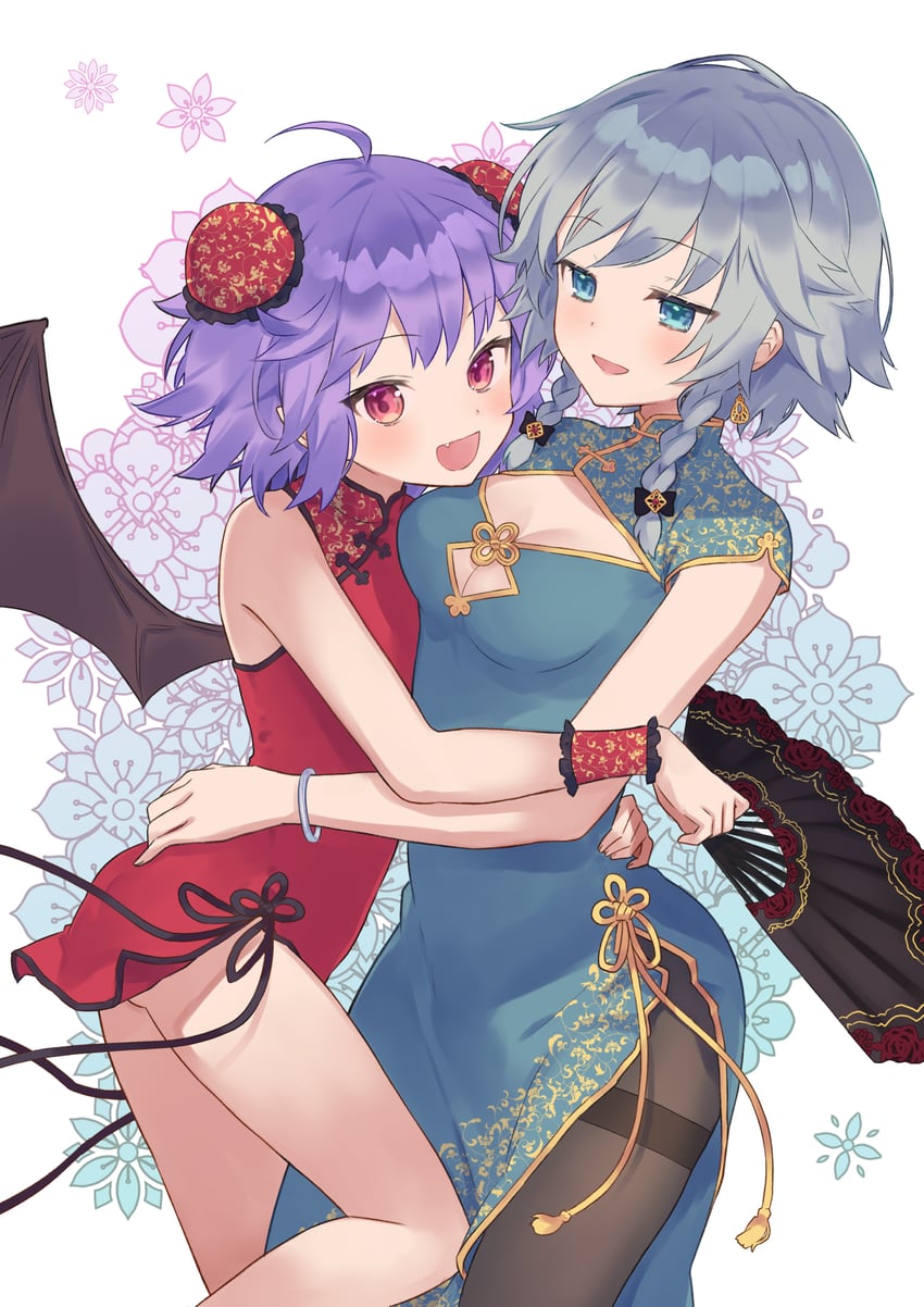 remilia scarlet and izayoi sakuya (touhou) drawn by ahase_hino