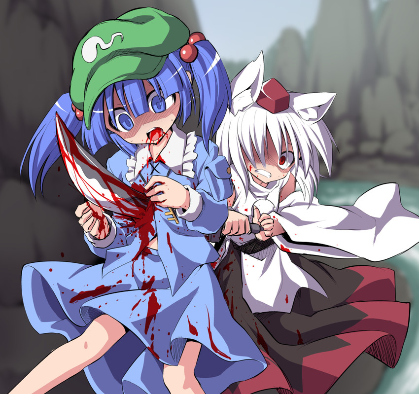 inubashiri momiji and kawashiro nitori (touhou) drawn by kokutou_nikke