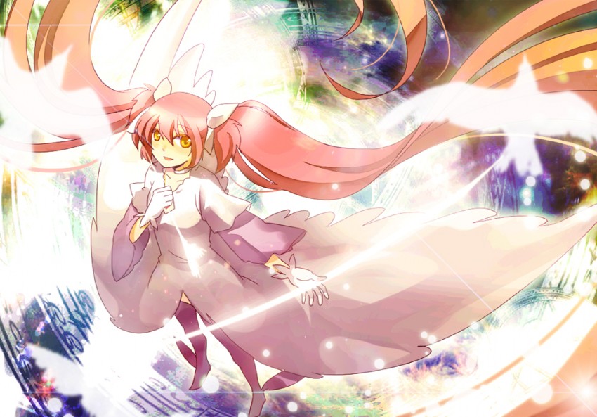 kaname madoka and ultimate madoka (mahou shoujo madoka magica) drawn by sekimo
