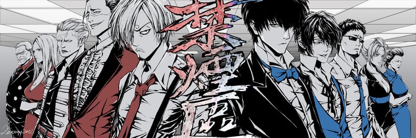 sanji, crocodile, hijikata toushirou, smoker, takasugi shinsuke, and 6 more (one piece and 1 more) drawn by zzyzzyy