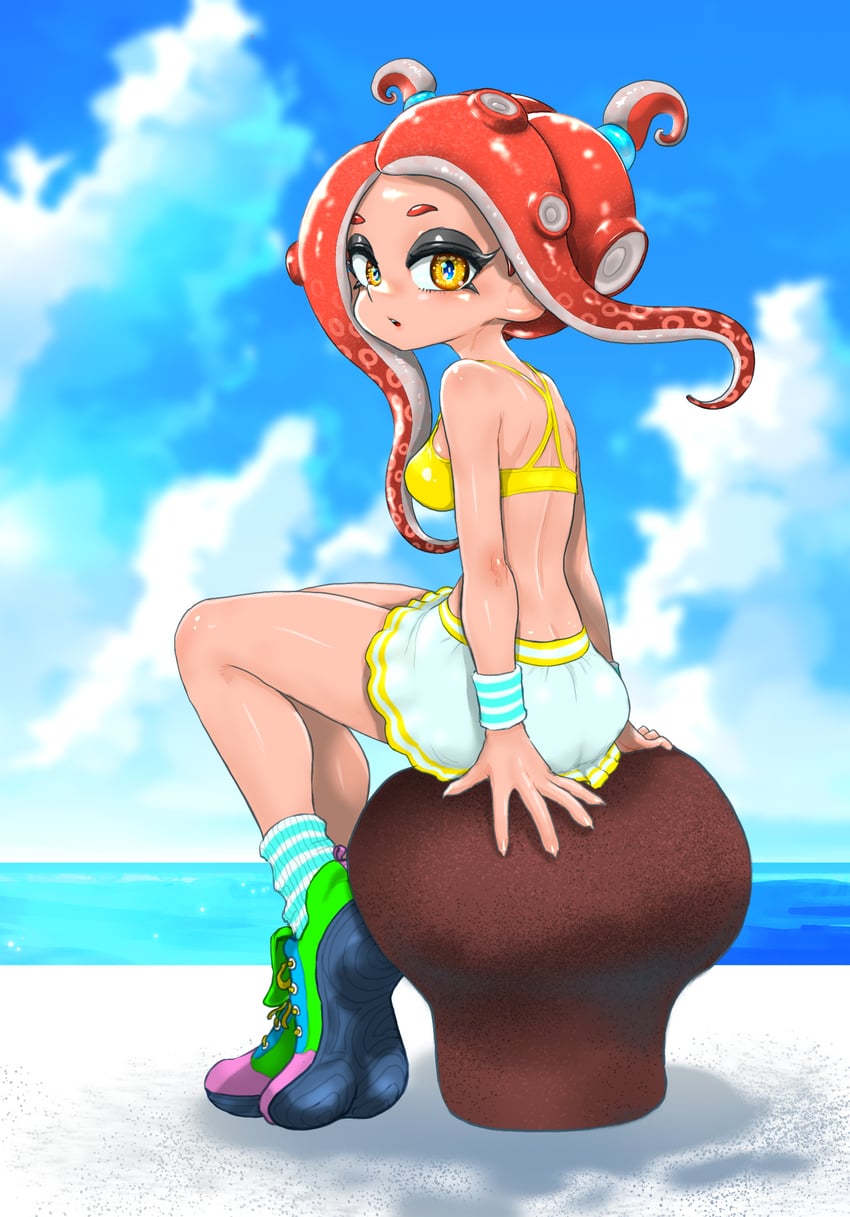 octoling player character and octoling girl (splatoon) drawn by koharu2.5