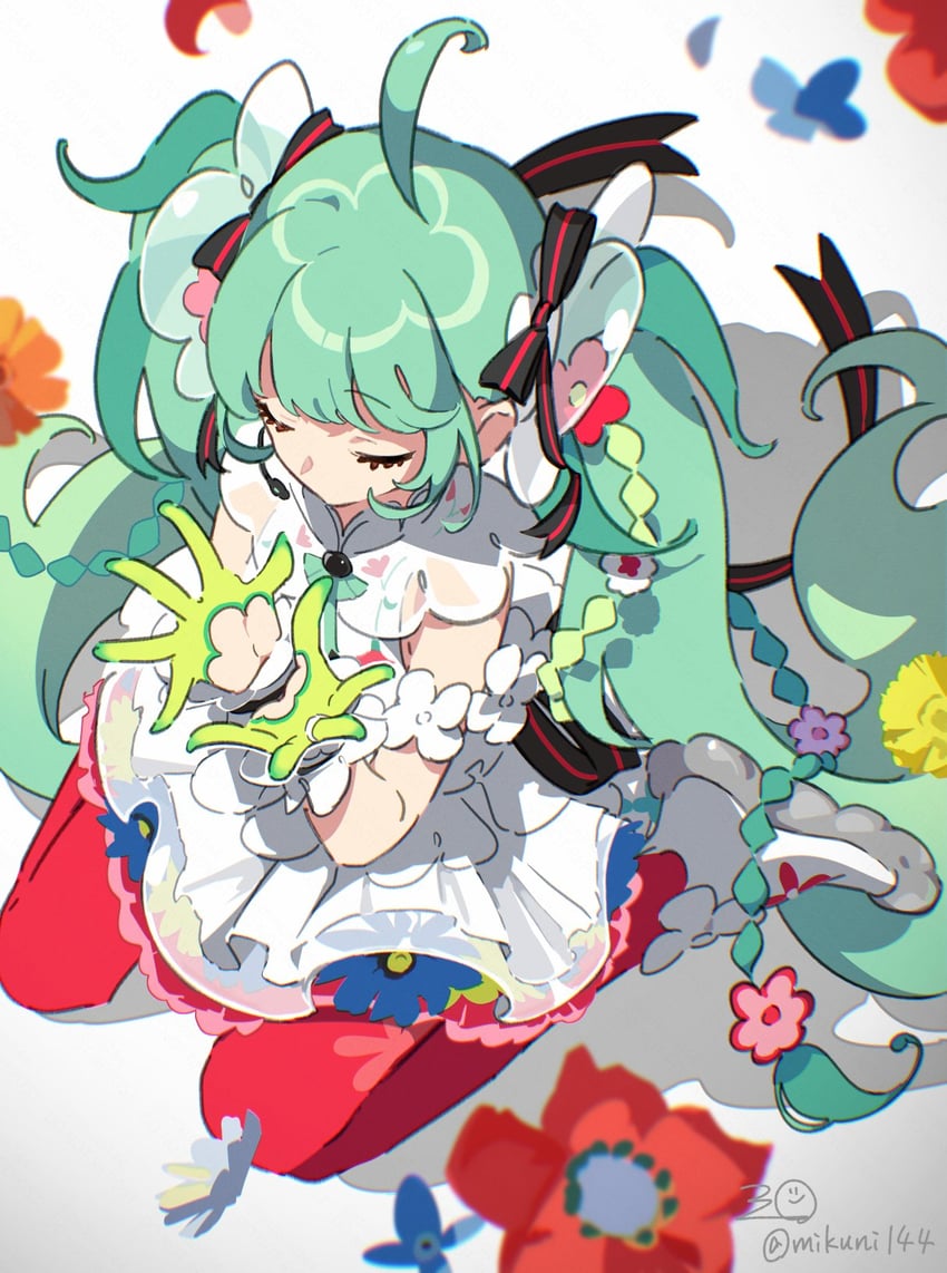 hatsune miku (vocaloid and 1 more) drawn by mikuni144