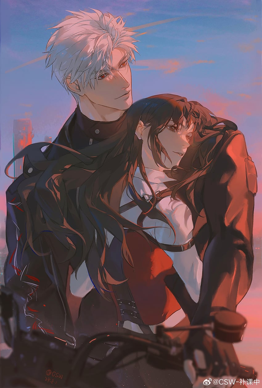 protagonist and sylus (love and deepspace) drawn by csw-