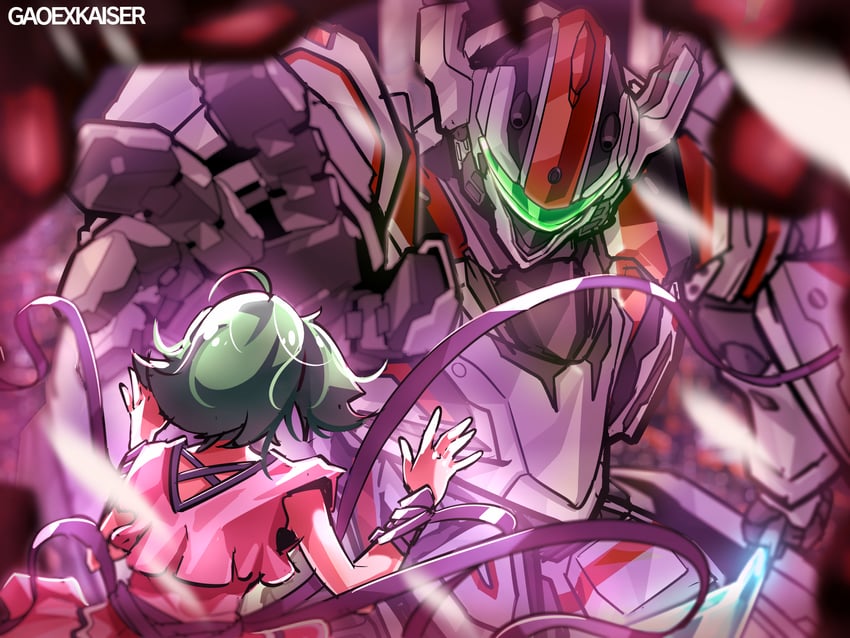 ranka lee and vf-25 (macross and 1 more) drawn by gao_ex_kaiser