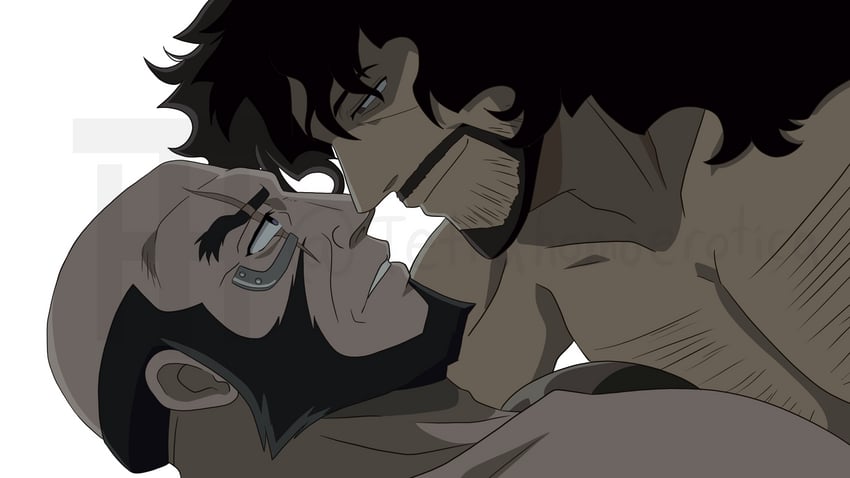 jet black and vincent volaju (cowboy bebop and 1 more) drawn by tetrahomoerotic