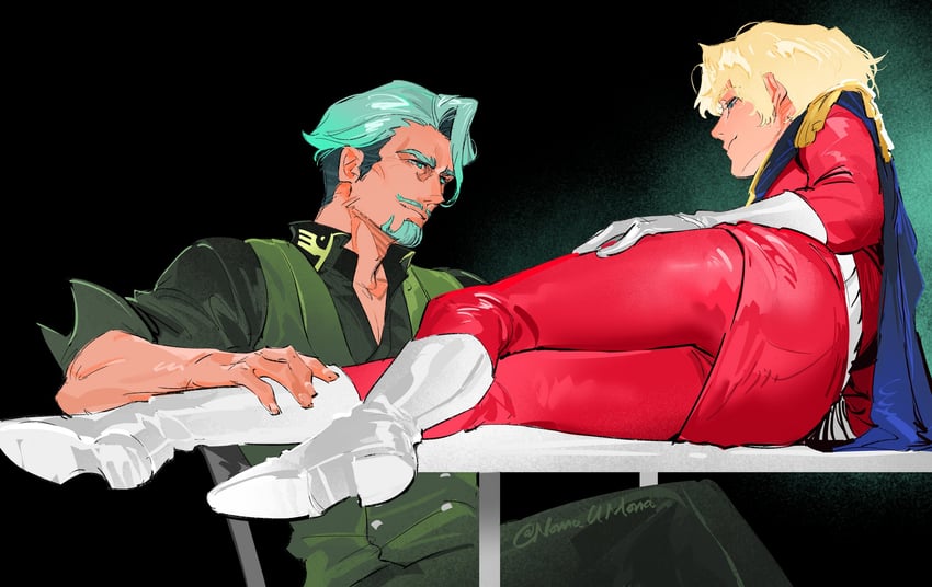 char aznable and challia bull (gundam and 1 more) drawn by nomaumona