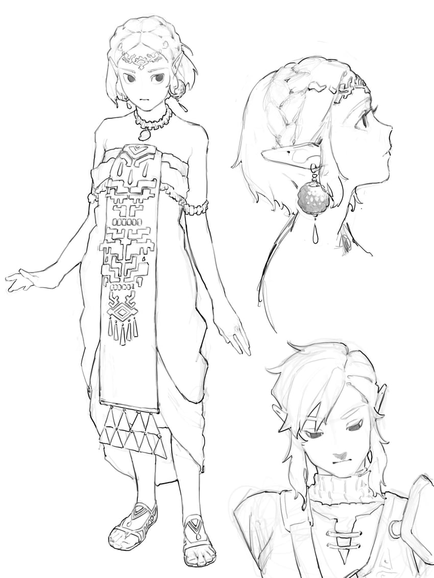 link and princess zelda (the legend of zelda and 1 more) drawn by gtsleep1200