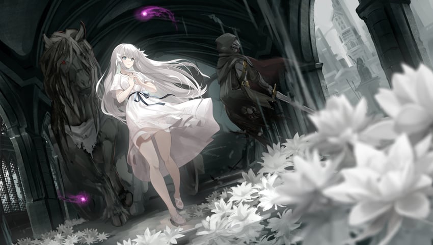 lily, umbral knight, and bale (ender lilies quietus of the knights) drawn by noir_socery777