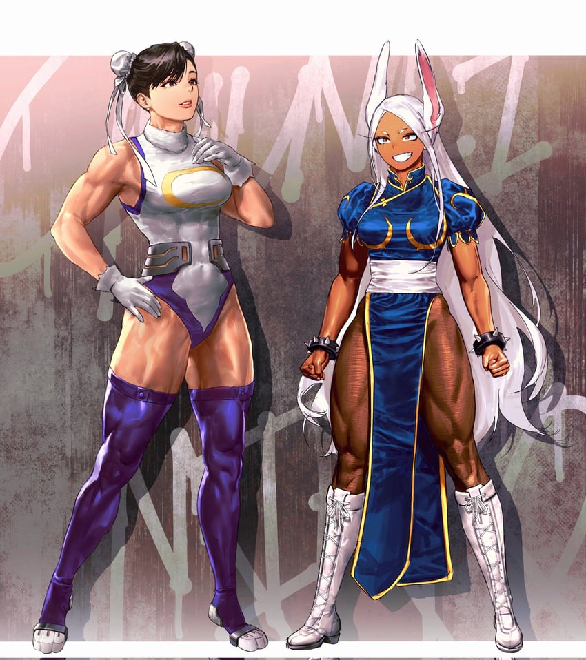chun-li and mirko (boku no hero academia and 1 more) drawn by 166_172