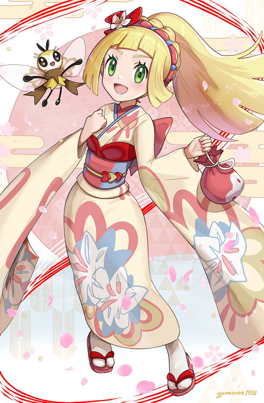 ribombee and lillie (pokemon and 1 more) drawn by gonzarez