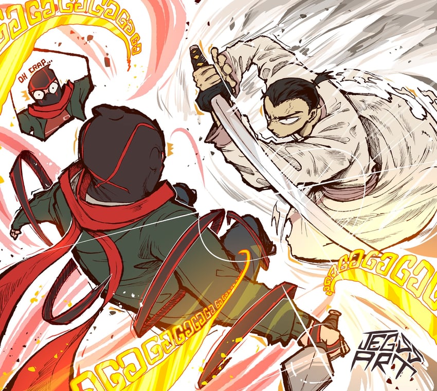 samurai jack and randy cunningham (samurai jack and 1 more) drawn by jegssart