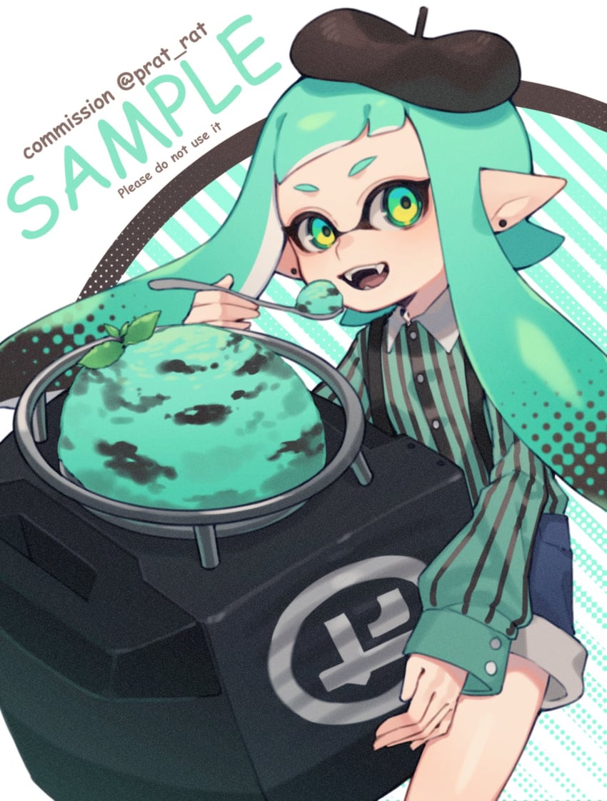 inkling player character and inkling girl (splatoon) drawn by prat_rat