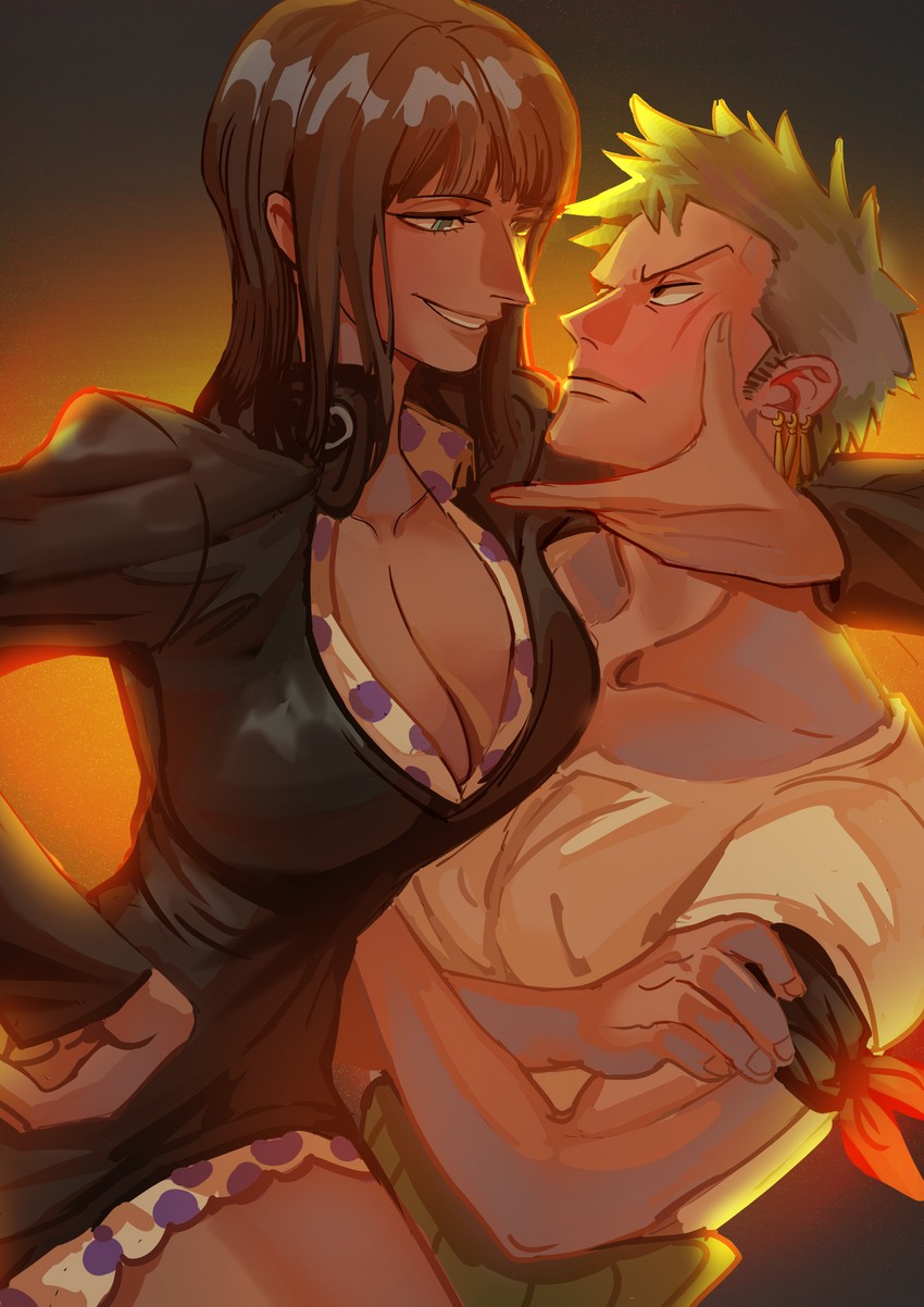 nico robin and roronoa zoro (one piece) drawn by rita_ya