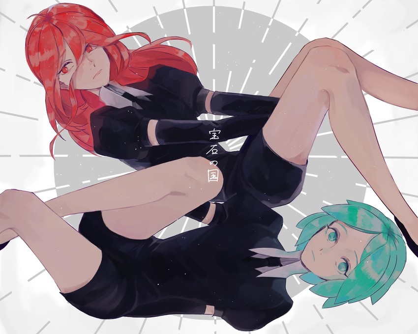 phosphophyllite and cinnabar (houseki no kuni) drawn by tokotoko_numa