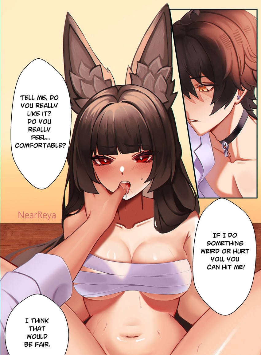 hoshimi miyabi and asaba harumasa (zenless zone zero) drawn by by_nearreya