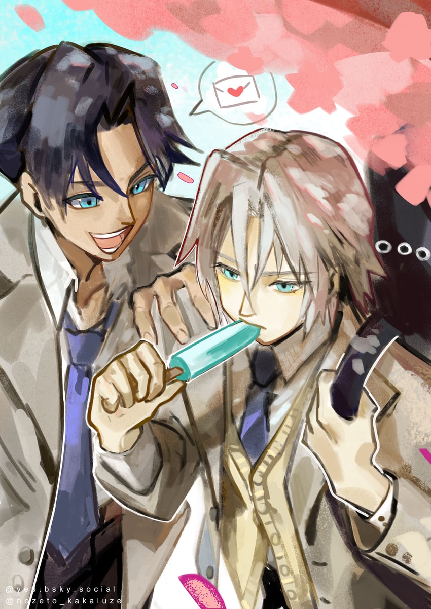 sephiroth and angeal hewley (final fantasy and 2 more) drawn by nozeto_kakaluze