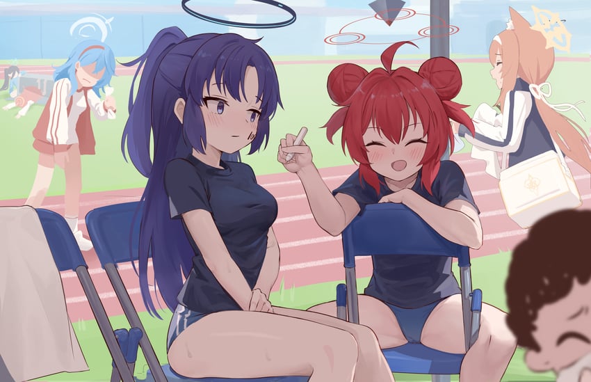sensei, yuuka, mari, aris, ako, and 2 more (blue archive) drawn by hirotaka0125