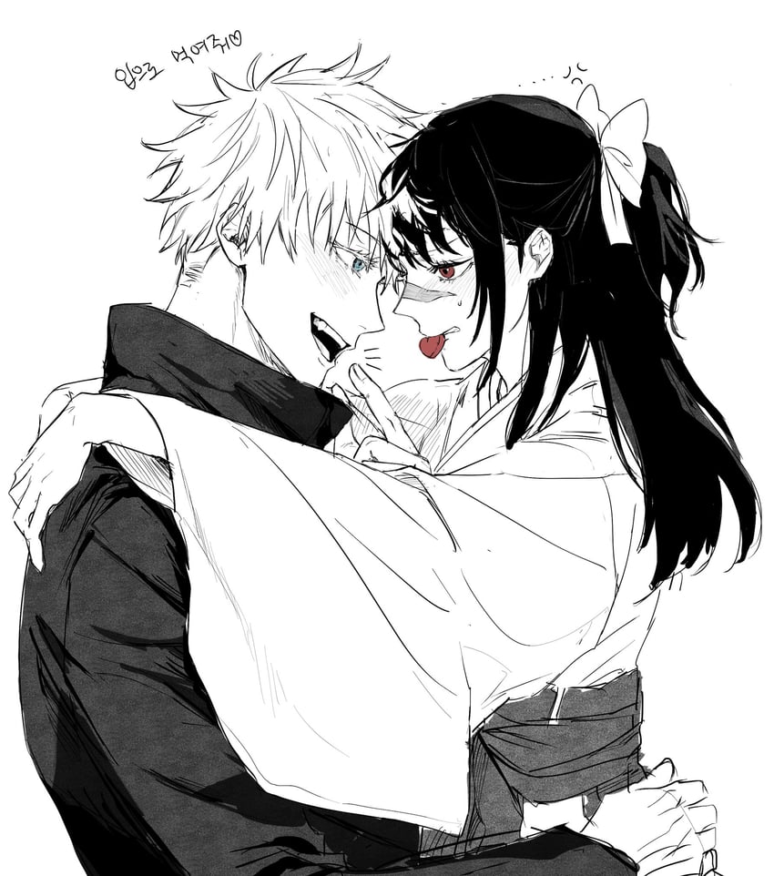 gojou satoru and iori utahime (jujutsu kaisen) drawn by bac_kya