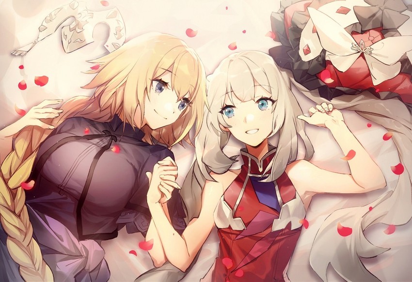 jeanne d'arc and marie antoinette (fate and 2 more) drawn by no-kan