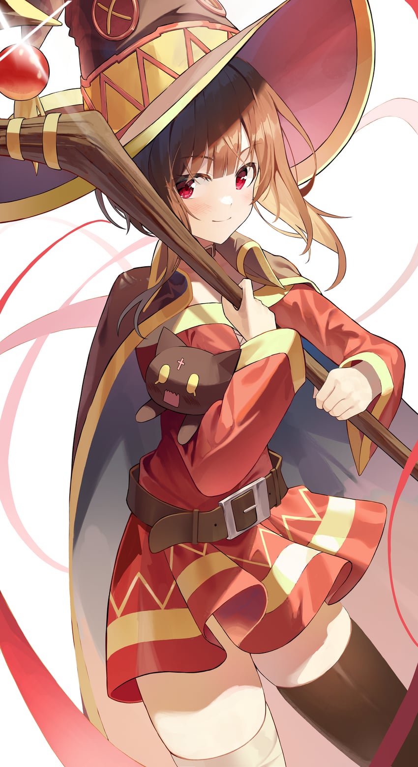 megumin and chomusuke (kono subarashii sekai ni shukufuku wo! and 1 more) drawn by alpha_beast
