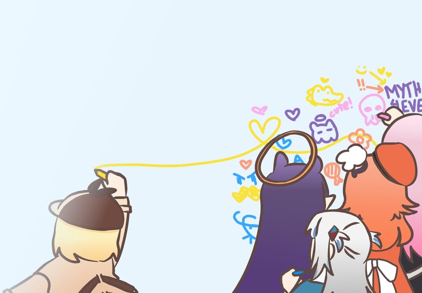 gawr gura, mori calliope, ninomae ina'nis, takanashi kiara, watson amelia, and 4 more (hololive and 1 more) drawn by nagi_nyaaa