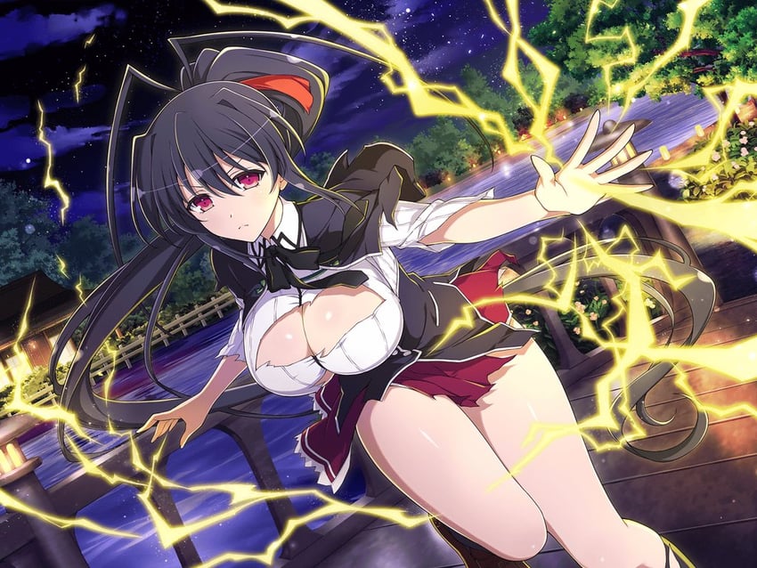 himejima akeno (senran kagura and 2 more) drawn by yaegashi_nan