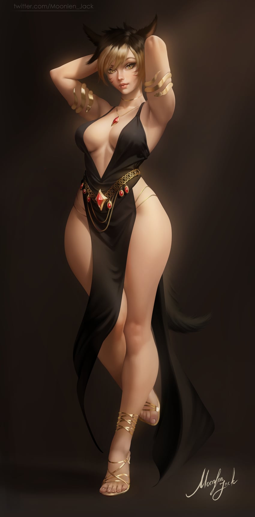 warrior of light and shirokaze yukihime (final fantasy and 1 more) drawn by moonlen-jack