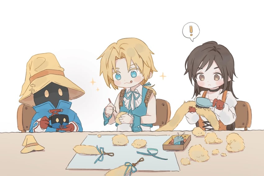 zidane tribal, garnet til alexandros xvii, and vivi ornitier (final fantasy and 1 more) drawn by hoban_rkgk