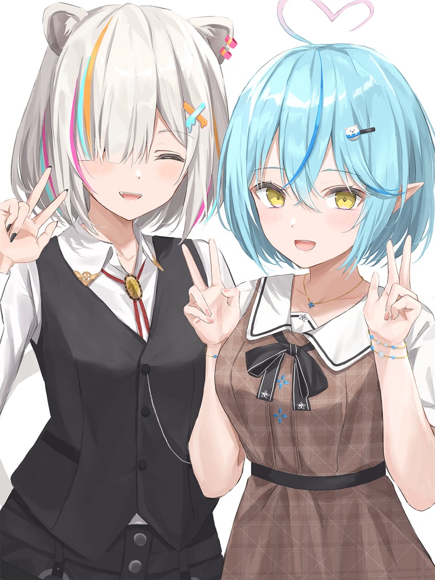 yukihana lamy, shishiro botan, and daifuku (hololive) drawn by norio_(noriosub)