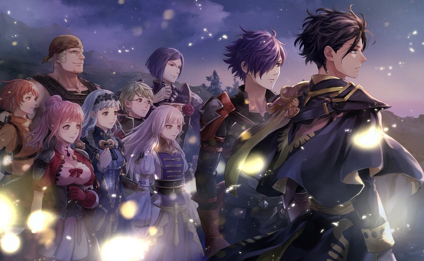 hilda valentine goneril, lysithea von ordelia, marianne von edmund, claude von riegan, leonie pinelli, and 4 more (fire emblem and 2 more) drawn by saku_(soreca49)
