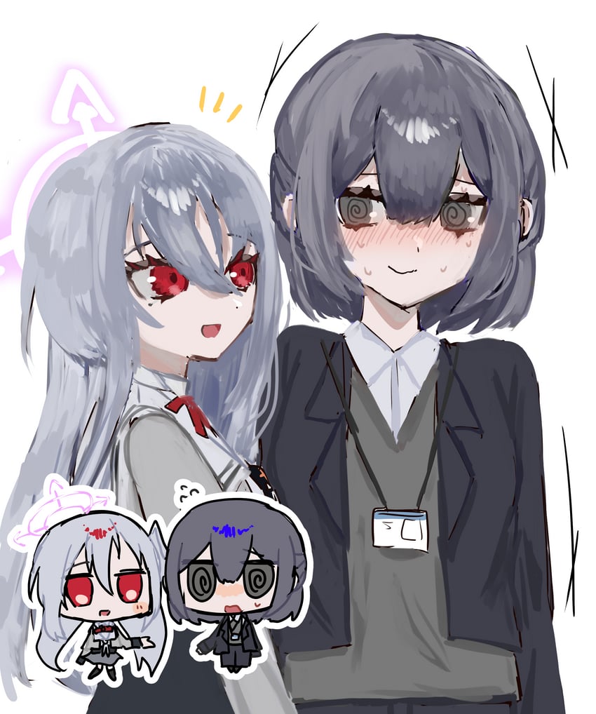 sensei, female sensei, and suzumi (blue archive) drawn by gyogyo150